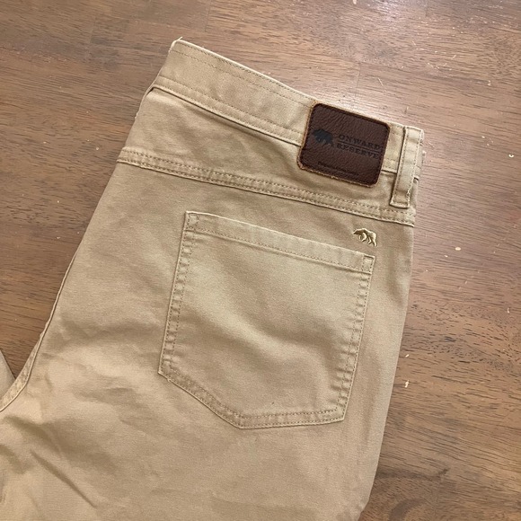 Onward Reserve Pants Mens 36x34 Khaki Tan Five Pocket Casual Stretch Chino Denim - Picture 1 of 12
